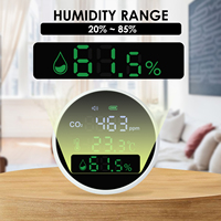 Grosir penguji Sensor NDIR Monitor karbon dioksida CO2 400 ~ 5000PPM dudukan dinding/meja tampilan layar berwarna