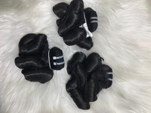 Extensiones de cabello humano crudo con rizo italiano hinchable, paquetes de trama, máquina de cabello Remy, doble dibujado, a bajo precio, fácil cuidado, Color más oscuro - Product Image 4