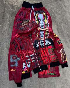 Ensemble de survêtement homme en molleton 100 % coton avec logo personnalisé, coupe ample, à capuche, design poches, anti-plis, imprimé, écologique - Product Image 3