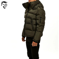 Veste rembourrée en duvet de canard personnalisée pour homme | Manteau bulle à capuche en nylon léger pour l'hiver