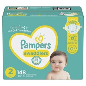 Pañales Pampers Swaddlers Sensitive de alta calidad con indicador de humedad, talla 1, en paquete de 96 unidades, cajas de exhibición al por mayor para tiendas. - Product Image 3