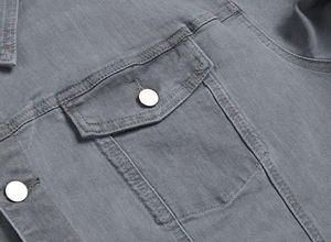 Veste en jean pour homme, style tendance de la rue, coupe ajustée, personnalisable, logo personnalisé sur le devant, imperméable, respirante - Product Image 5