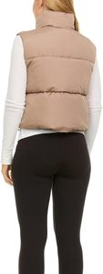 Chaleco acolchado recortado para mujer, chalecos sin mangas para mujer, chaleco acolchado, forro polar grueso con cremallera 2025 - Product Image 5