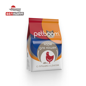 PetBoom Aliments secs sans grains pour chats adultes 10kg volaille et riz sans OGM avec vitamines et minéraux - Product Image 1