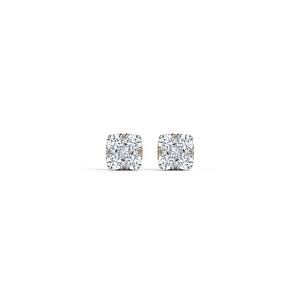 Boucles d'oreilles en or jaune 14 carats avec diamants cultivés en laboratoire |   Cadeau de luxe pour fiançailles, mariage, anniversaire ou fête - Product Image 4
