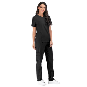 Best Seller Mujeres Enfermería Top y pantalones Set Scrubs Uniformes Conjuntos de manga corta Work Out Scrubs Sets - Product Image 1