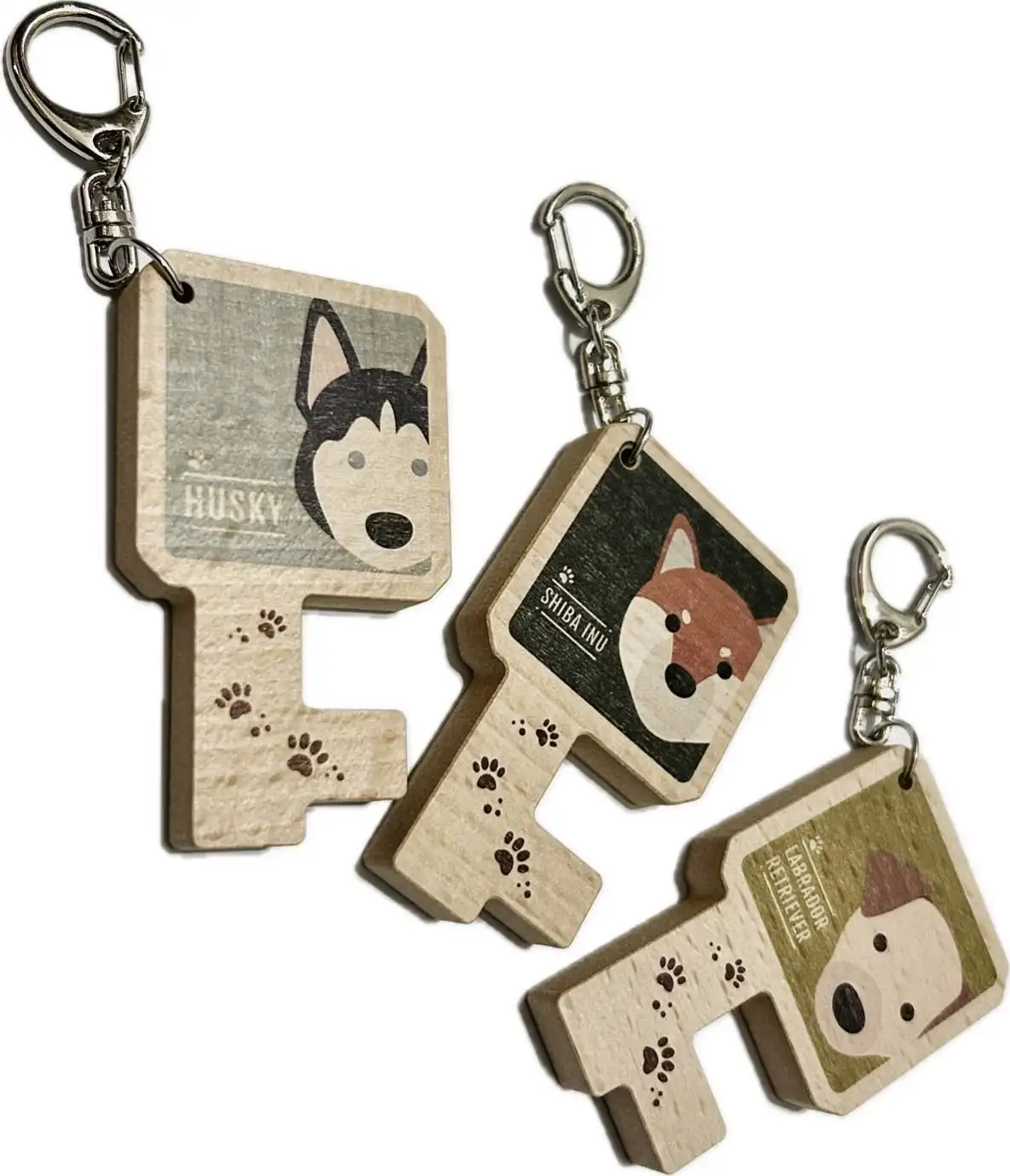 Porte-clés en bois animal Porte-clés Porte-clés Support de téléphone Support de téléphone pour cadeau Cadeau Souvenir Animal Zoo Décoration