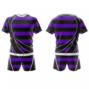 Ensemble d'uniformes de rugby pour hommes respirants et bon marché Chemise et short de rugby sublimés uniformes de maillot d'équipe de rugby meilleur prix - Product Image 4