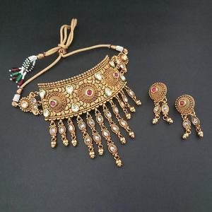 Ensemble de collier en cuivre de création réelle FBB0140B AD Stone Choker Ensembles de bijoux fins - Product Image 1