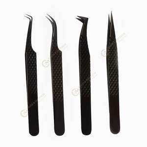 ที่คีบขนตาสแตนเลสสีดำปลายแหลมไฟเบอร์เพิ่มวอลลุ่มอุปกรณ์ขนตาแบบปรับแต่งโลโก้ได้ - Product Image 6