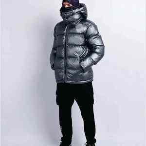 เสื้อแจ็คเก็ตกันหนาวสำหรับผู้ชายแบบ Anorak ผลิตตามสั่ง ทนความเย็น  พร้อมฮู้ด  คอเสื้อตัดสี  แบบ Puffer  จัดส่งแบบ DDP - Product Image 2