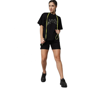 Camisetas Deportivas de Invierno para Mujer, Ropa de Gimnasio, Tops Deportivos Casuales de Manga Corta, Transpirables, Ecológicas, 100% Algodón, Bordadas - Product Image 4