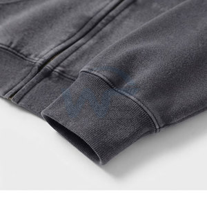 Sudadera con capucha informal con cremallera, efecto desgastado por el sol, para hombre, estilo urbano relajado, para uso diario y actividades al aire libre. - Product Image 5