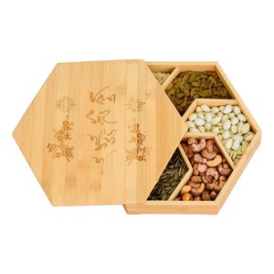 Belle boîte à confiserie du Nouvel An lunaire avec couvercle en bambou du fabricant du Vietnam - Product Image 2