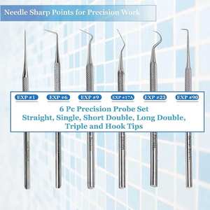 Juego de 10 Piezas de Instrumentos Quirúrgicos de Acero Inoxidable para Limpieza Profunda de Higiene Bucal Dental Profesional, Herramienta para el Cuidado de los Dientes - Product Image 3