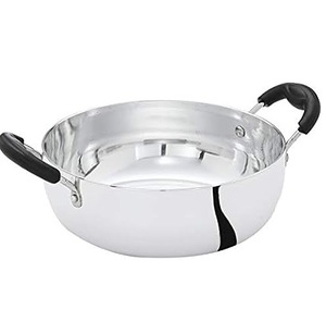 Solid Design Hammered Party & Kitchen Ware Use High Quality Tabletop Best Size Stainless Steel Kadhai Custom Logo in Wholesale - Product Image 6