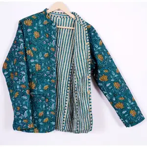 New Style Boho Cotton Jacket & Coats Mother Gift For Her Indian Cotton Handmade Quilted Jacket Women's Wear Cotton Coat