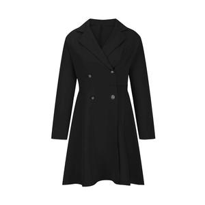 Robes maxi de bureau pour femmes, couleur noire personnalisée, longueur genoux, couleur unie, manches longues, robes de carrière pour femmes - Product Image 2