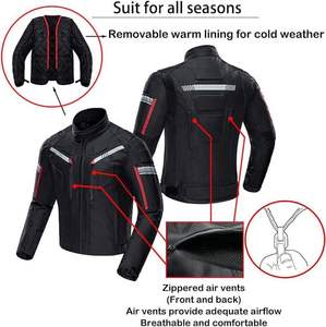 Chaqueta de Motocicleta para Hombre con Acolchado Protector Certificado CE, Manga Larga, Diseño Reflectante y Resistente al Viento para Mayor Seguridad al Conducir 2026 - Product Image 4