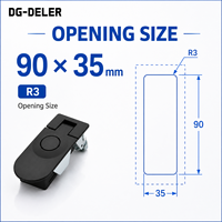 Serrure de porte à clé en alliage de zinc DG-DELER MS609 avec 2 clés, loquet robuste pour armoire, finition noire, verrou à bascule pour boîte à outils