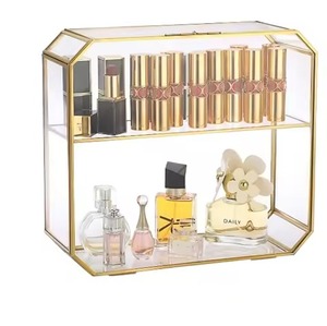 Boîte à bijoux en métal et verre, cadre doré, pour lunettes, montres et accessoires, boîte à bijoux en métal et verre faite à la main - Product Image 3