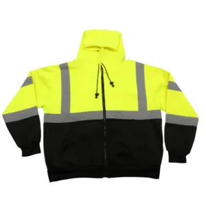 גבוהה נראות אבטחת צהוב היי vis בנייה workwear אזהרת עבודת בגדי בטיחות אפוד רעיוני רצועות ansi מעיל