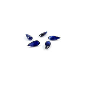 Natural Bangkok Blue Sapphire Calibrated Pears Loose Gemstone 6x14mm Radiant Oval Cut - Product Image 1
