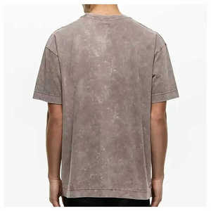 High Quality Acid Washed Vintage Jersey T-Shirt for Men Oversized Loose Design Custom Logo <b>Blank</b> Heavy <b>Weight</b> Cotton - Product Image 2