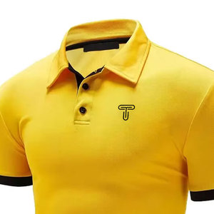 2025 nouveaux hommes à la mode pour polos motif solide 100% toile de coton sur mesure avec Logo imprimé - Product Image 3