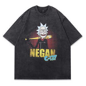 2025เสื้อยืดคอกลมทรงบ็อกซี่ฟิตสำหรับผู้ชายผ้าฝ้ายพิมพ์ลายสกรีนไซส์ใหญ่กว่าปกติสไตล์สตรีท DIY - Product Image 4