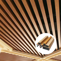 Decoración Personalizada, Acabado en Grano de Madera, Viga de Aluminio, Deflector Lineal en Forma de U para Techo de Edificios de Proyectos