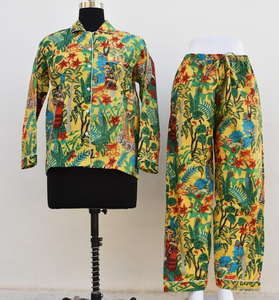 ชุดราตรีชุดนอนผ้าฝ้าย100% สำหรับผู้หญิงชุดว่ายน้ำฤดูหนาวผ้าหลายสีพิมพ์ลายใหม่ฤดูร้อนระบายอากาศได้ดีและนุ่ม - Product Image 2