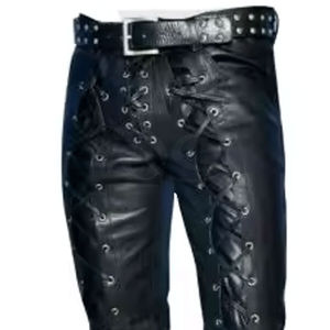 กางเกงหนังผู้ชายโลโก้สั่งทำ ผลิตจากหนังคุณภาพสูง ขายดี กางเกงหนังผู้ชายออกแบบตามสั่ง รับผลิตแบบ OEM - Product Image 4