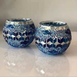 Portavelas de Vidrio de Lujo para Año Nuevo, con Jarra de Vidrio Transparente Decorada, para Velas Votivas, Decoración Navideña - Product Image 1