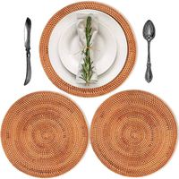 2023 Offres Spéciales moderne rond en rotin tissé à la main écologique napperon taille personnalisée accessoires de cuisine fabriqués au Vietnam