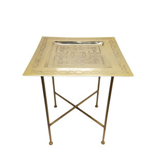 โต๊ะข้างโต๊ะเหล็กสไตล์โมเดิร์นโมร็อกโกโต๊ะกาแฟแฟนซีโต๊ะทองเหลืองชุบทองสำหรับโรงแรมห้องนั่งเล่นเฟอร์นิเจอร์ - Product Image 6