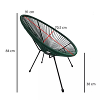 Silla de exterior de acero inoxidable cómoda hecha en España, tela de estilo informal, jardín, patio, playa, parque, sala de estar, lista para exportar