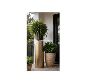 Macetas de flores de Metal cromado modernas de calidad Superior, recién llegado de primera calidad, flores artificiales decorativas para jardín, respetuosas con el medio ambiente - Product Image 1