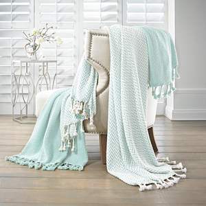 Manta de algodón suave de moda para todas las estaciones, manta tejida a mano, nuevo diseño, mantas con logotipo personalizado - Product Image 3