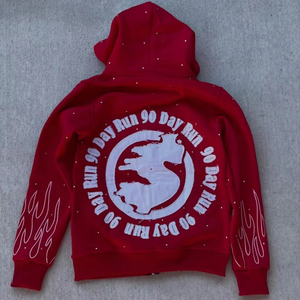 เสื้อฮู้ดซิปหนาแบบกำหนดเอง คุณภาพสูง สำหรับผู้ชายและผู้หญิง ทรงปกติ ระบายอากาศได้ดี เป็นมิตรกับสิ่งแวดล้อม แห้งเร็ว ปักลาย 410/500 กรัม - Product Image 2