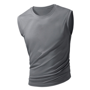 Débardeur de gymnastique personnalisé en polyester à séchage rapide pour hommes, vêtements de sport respirants en coton et en tricot de style décontracté - Product Image 2