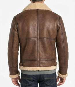 Veste bomber vintage en cuir de vache et toile pour homme, hiver, logo frontal, fermeture éclair, imperméable, coupe-vent, séchage rapide, veste personnalisée - Product Image 2