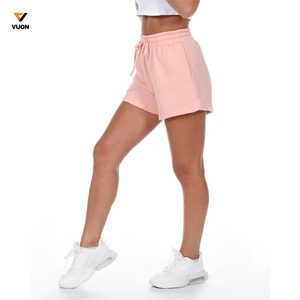 Pantalones cortos de gimnasio de cintura alta de verano para mujer, nueva moda, estilo informal, transpirable, poliéster, Spandex, decoración de bolsillo, ajuste holgado, venta al por mayor - Product Image 3