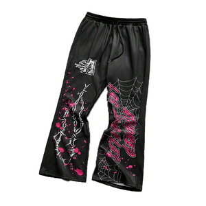 กางเกงวอร์มผ้าคอตตอนใส่เล่นกีฬาของผู้ชายกางเกงวิ่งขากว้างพิมพ์ลายซ้อนกันผลิตตามสั่งโรงงาน - Product Image 1