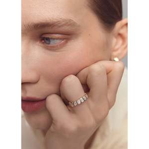 Margot Emerald Cut Diamond Eternity <b>Ring</b> 14k Solid Gold Women's Wedding - Product Image 2