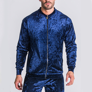 Wholesale Men Velvet <b>Tracksuit</b> Customized Logo Printing High Quality Light Weight Professional Men <b>Tracksuit</b> In Solid Color - Product Image 4