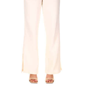 Pantaloni a Gamba Larga da Donna Sanctuary XL Beige, Vita Alta in Tessuto Crepe Traspirante, Stile Casual con Chiusura Elastica in Vita - Product Image 3
