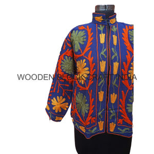 Belle veste tendance pour femmes, broderie Suzani en duvet de canard, écologique, respirante, automne/hiver, rembourrage en coton, tricotée - Product Image 2