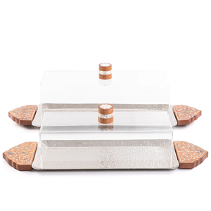 Bandeja de Servicio para Catering con Cubierta Acrílica, Juego de 2, Ecológica, de Aluminio, Forma Personalizada, Decoración Rústica para Bodas y Fiestas - Product Image 3