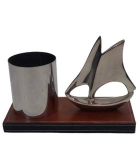 New Unique Decorative Silver Yacht <b>Pen</b> <b>Holder</b> Office School Principal Office Boss Desktop Supplies <b>Pen</b> <b>Holder</b> on Sale - Product Image 3
